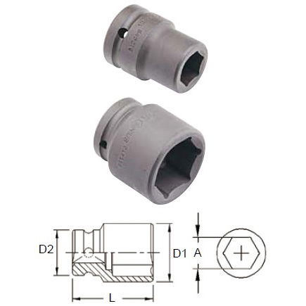 Genius Tools 645227 3/4"-os 6 lapú gépi dugókulcs fej, 27 mm termék fő termékképe