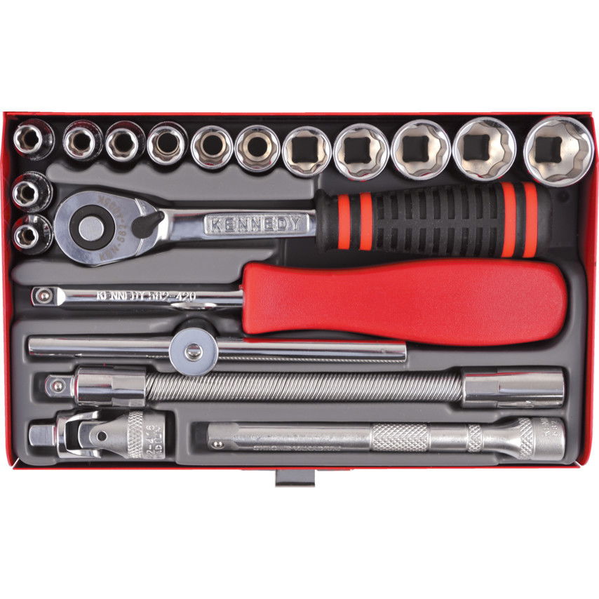 KENNEDY Ken-Grip dugókulcs készlet 1/4" -os négyszög meghajtó, metrikus, 19 részes termék fő termékképe